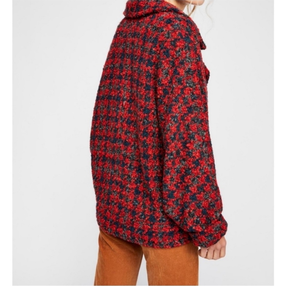 Free People Wool Blend Houndstooth Baby Coat - Picture 2 of 8